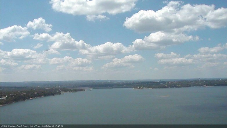 Lake Travis webcam, August 30, 2017 1:00 PM CT