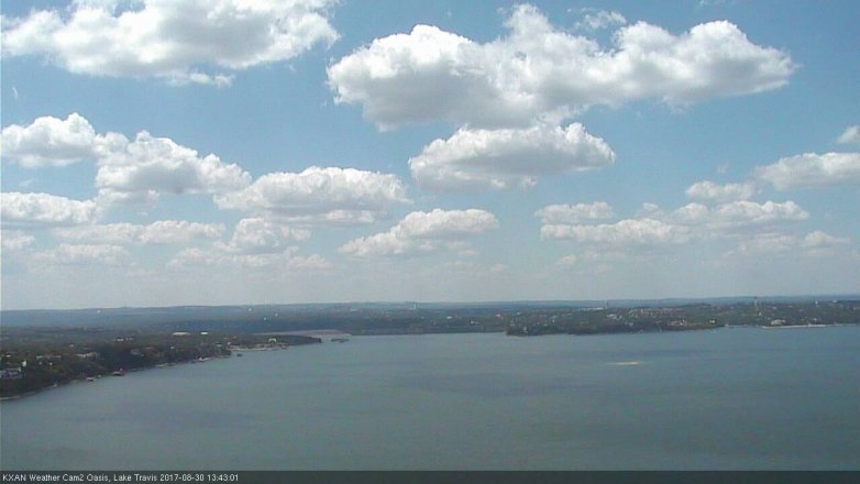 Lake Travis webcam, August 30, 2017 1:15 PM CT
