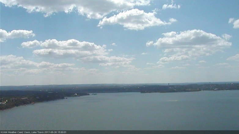 Lake Travis webcam, August 30, 2017 2:10 PM CT