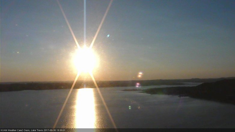 Lake Travis webcam, August 30, 2017 6:35 PM CT