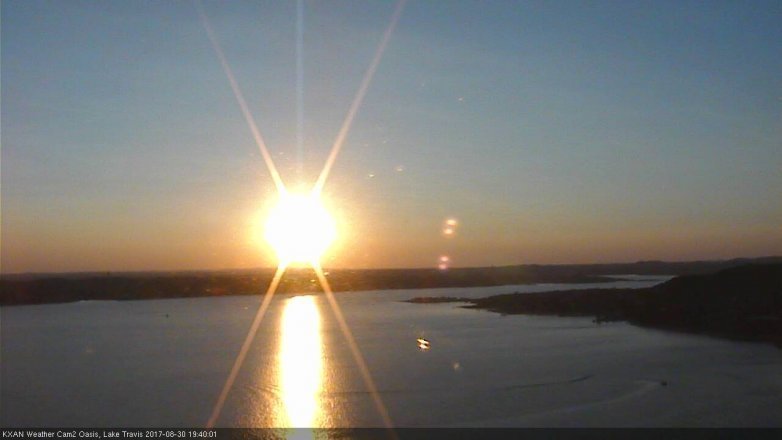 Lake Travis webcam, August 30, 2017 7:00 PM CT