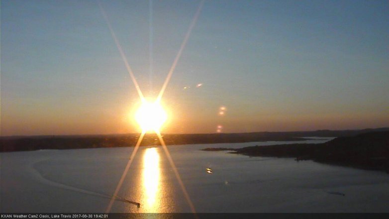Lake Travis webcam, August 30, 2017 7:05 PM CT