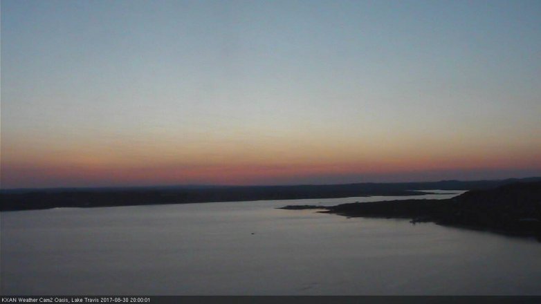 Lake Travis webcam, August 30, 2017 7:10 PM CT