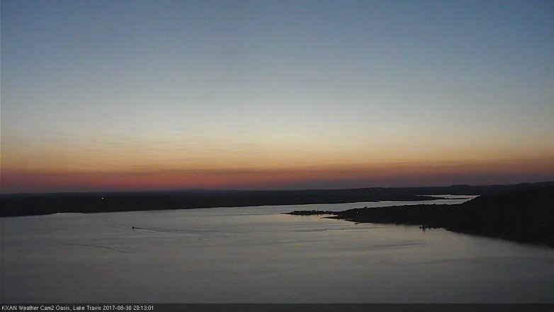 Lake Travis webcam, August 30, 2017 7:45 PM CT