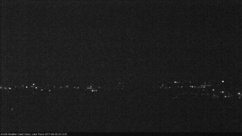Lake Travis webcam, August 30, 2017 9:30 PM CT