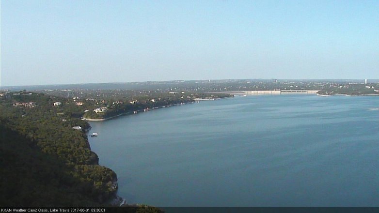 Lake Travis webcam, August 31, 2017 9:00 AM CT