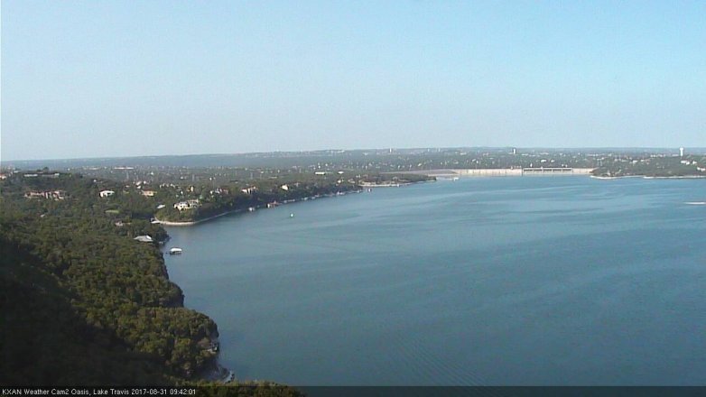 Lake Travis webcam, August 31, 2017 9:10 AM CT