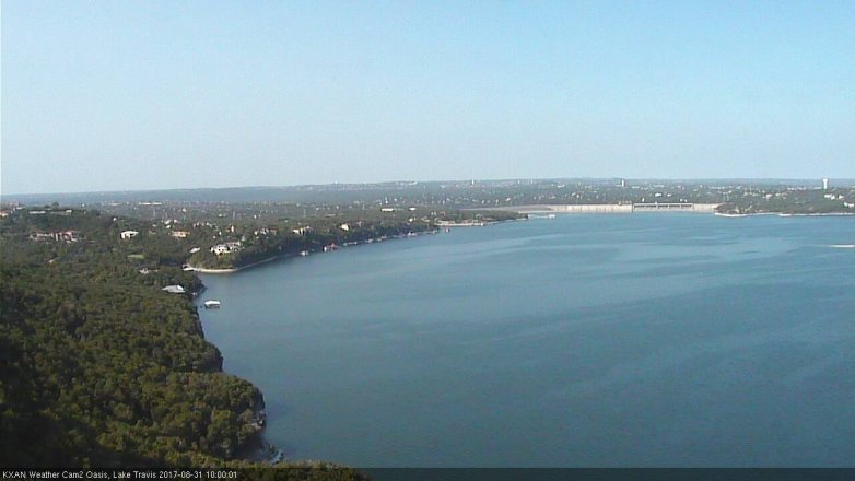 Lake Travis webcam, August 31, 2017 9:30 AM CT