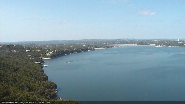Lake Travis webcam, August 31, 2017 9:55 AM CT