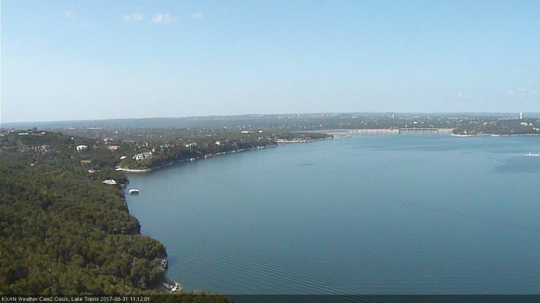 Lake Travis webcam, August 31, 2017 10:25 AM CT