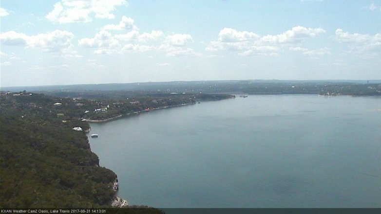 Lake Travis webcam, August 31, 2017 1:25 PM CT