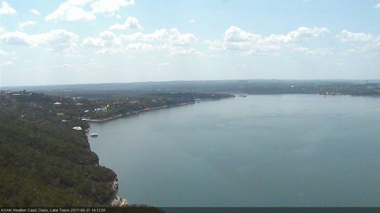 Lake Travis webcam, August 31, 2017 1:35 PM CT