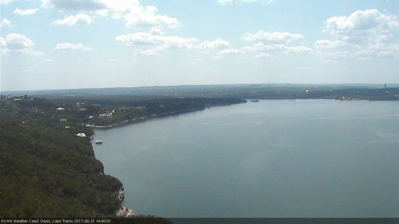 Lake Travis webcam, August 31, 2017 1:55 PM CT