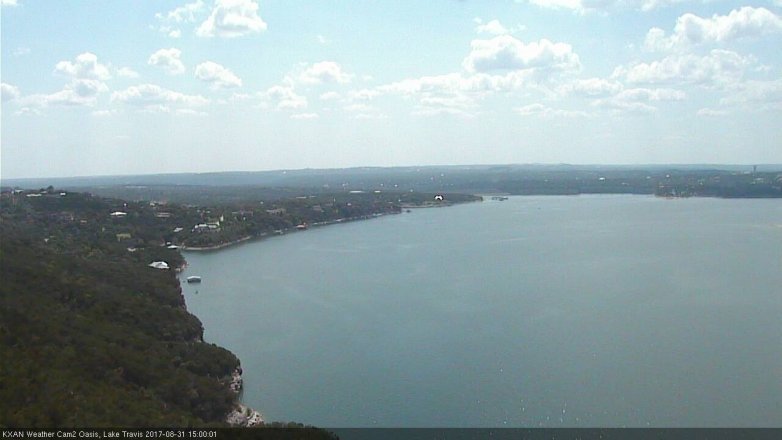 Lake Travis webcam, August 31, 2017 2:10 PM CT