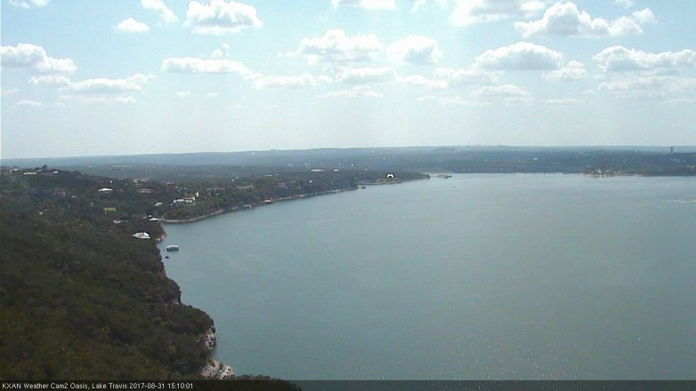 Lake Travis webcam, August 31, 2017 2:35 PM CT