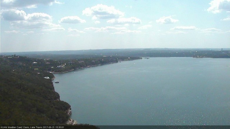 Lake Travis webcam, August 31, 2017 2:55 PM CT