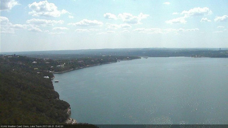 Lake Travis webcam, August 31, 2017 3:05 PM CT
