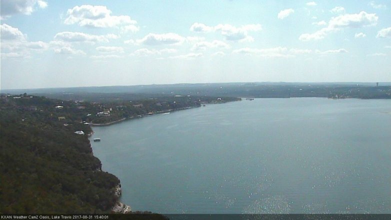 Lake Travis webcam, August 31, 2017 3:10 PM CT