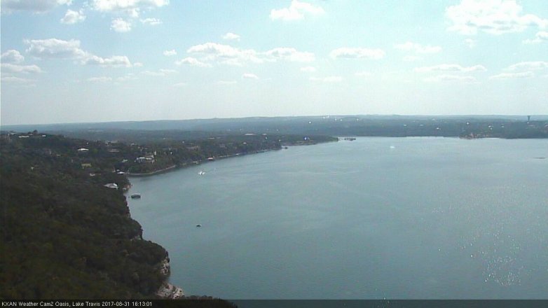 Lake Travis webcam, August 31, 2017 3:20 PM CT