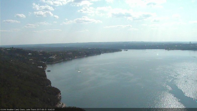Lake Travis webcam, August 31, 2017 3:55 PM CT