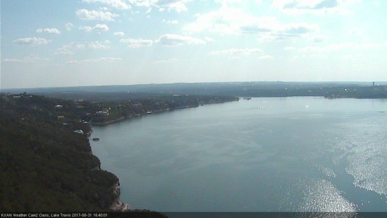 Lake Travis webcam, August 31, 2017 4:10 PM CT
