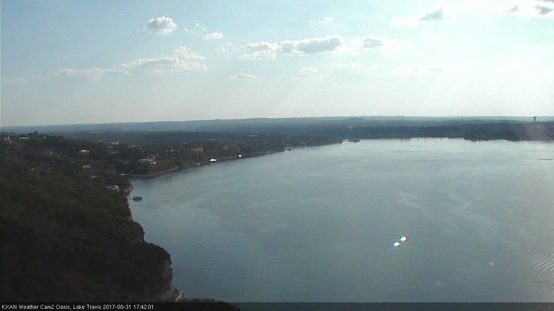 Lake Travis webcam, August 31, 2017 4:45 PM CT