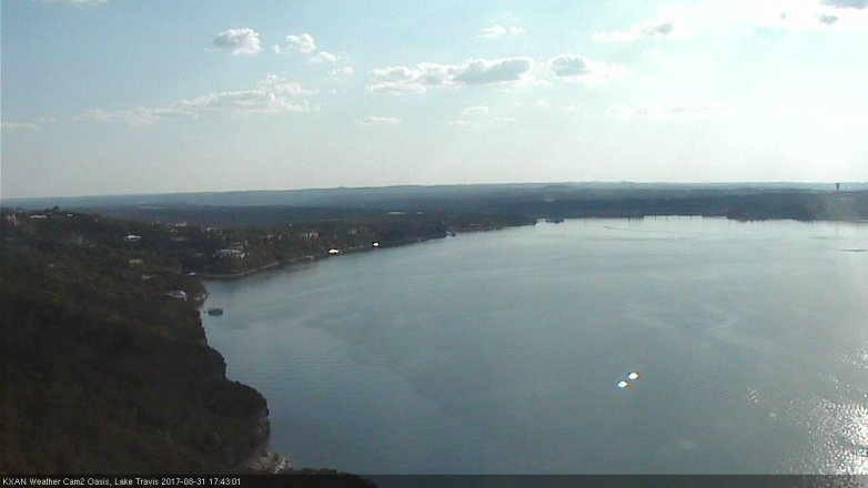 Lake Travis webcam, August 31, 2017 5:00 PM CT