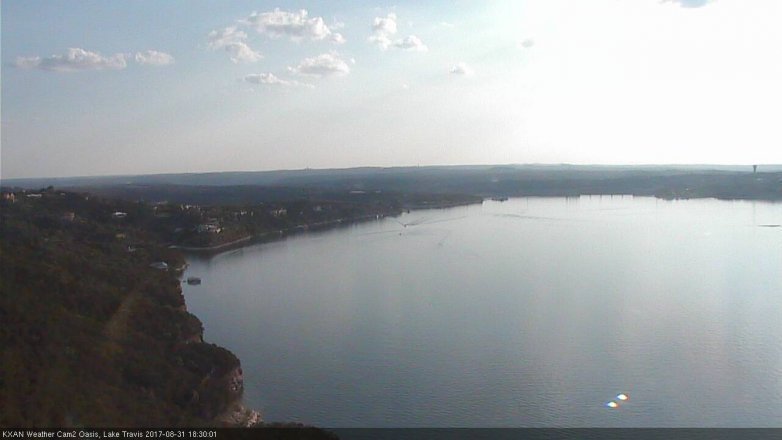 Lake Travis webcam, August 31, 2017 5:40 PM CT