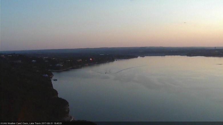 Lake Travis webcam, August 31, 2017 6:45 PM CT