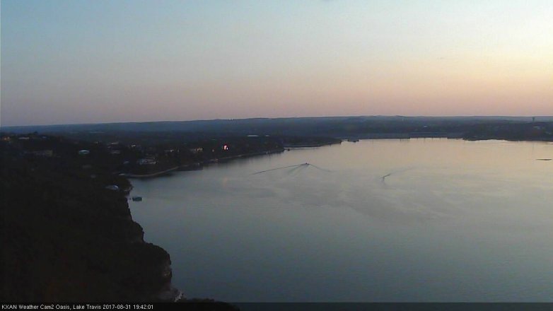 Lake Travis webcam, August 31, 2017 6:50 PM CT