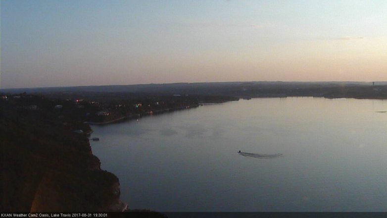 Lake Travis webcam, August 31, 2017 7:00 PM CT