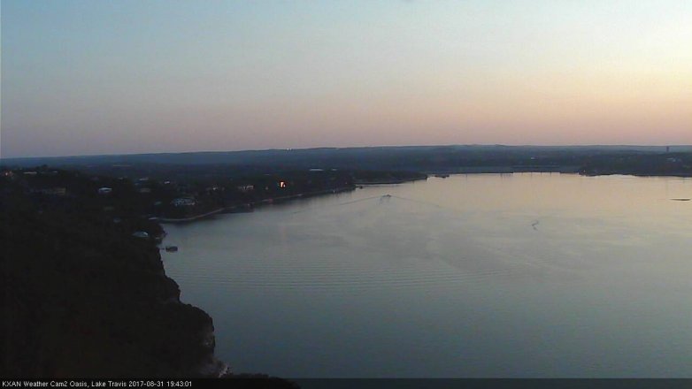 Lake Travis webcam, August 31, 2017 7:15 PM CT
