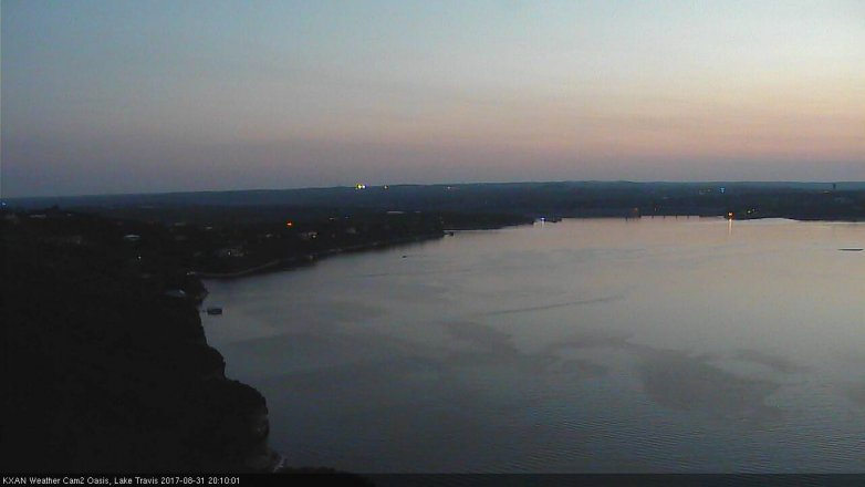 Lake Travis webcam, August 31, 2017 7:20 PM CT