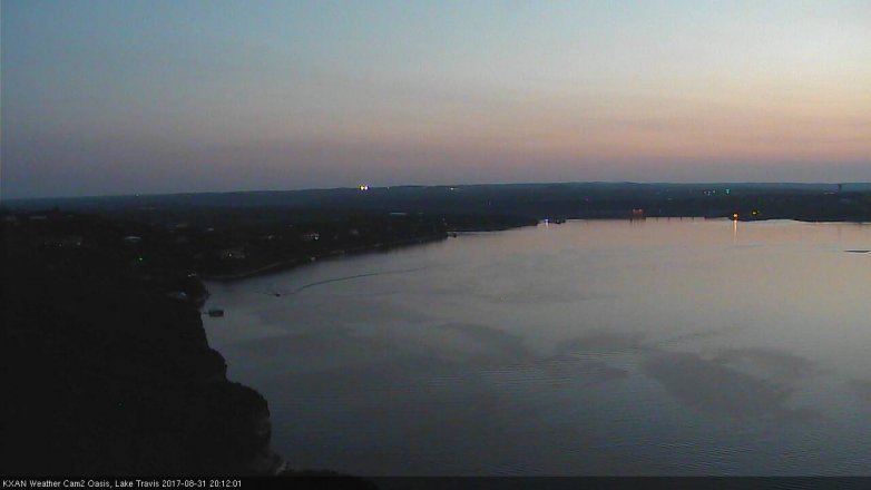 Lake Travis webcam, August 31, 2017 7:40 PM CT