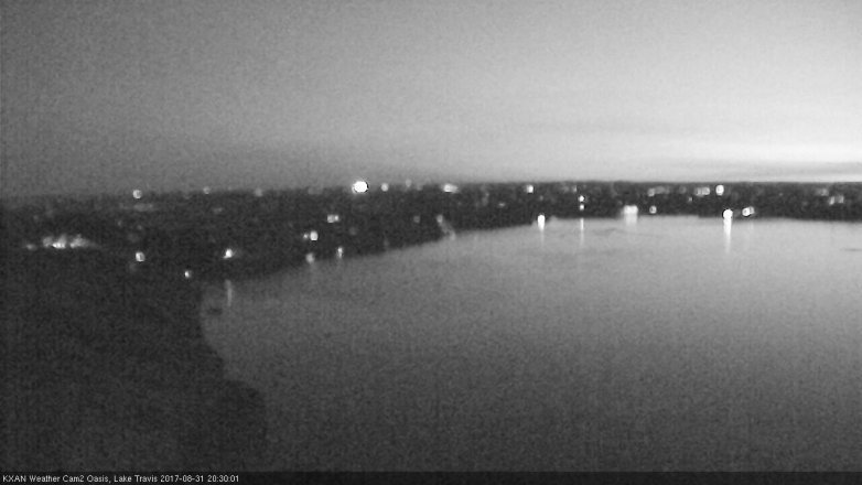 Lake Travis webcam, August 31, 2017 8:00 PM CT