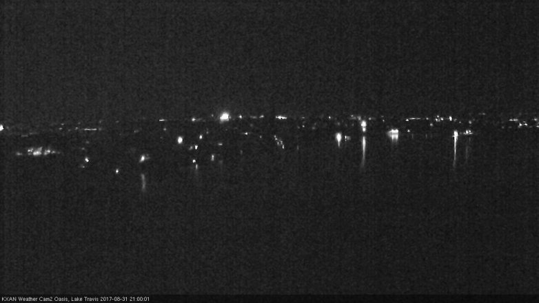 Lake Travis webcam, August 31, 2017 8:15 PM CT