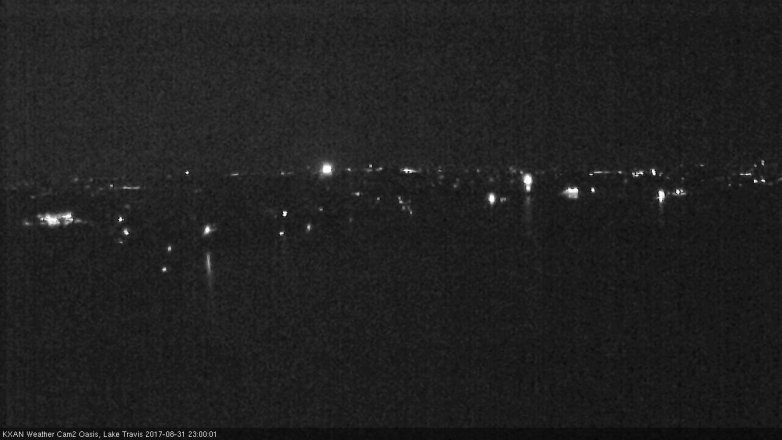 Lake Travis webcam, August 31, 2017 10:30 PM CT