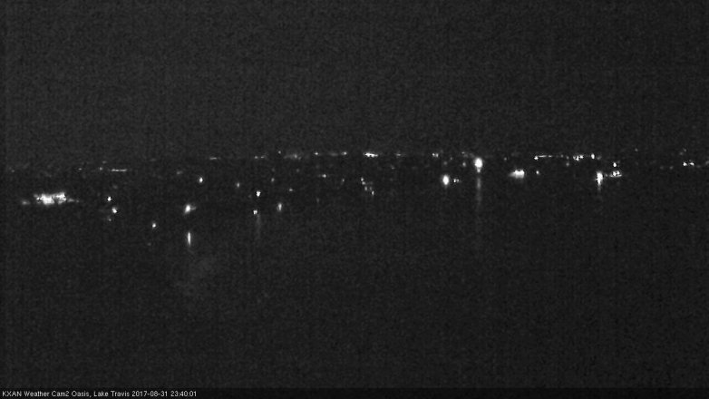 Lake Travis webcam, August 31, 2017 10:55 PM CT