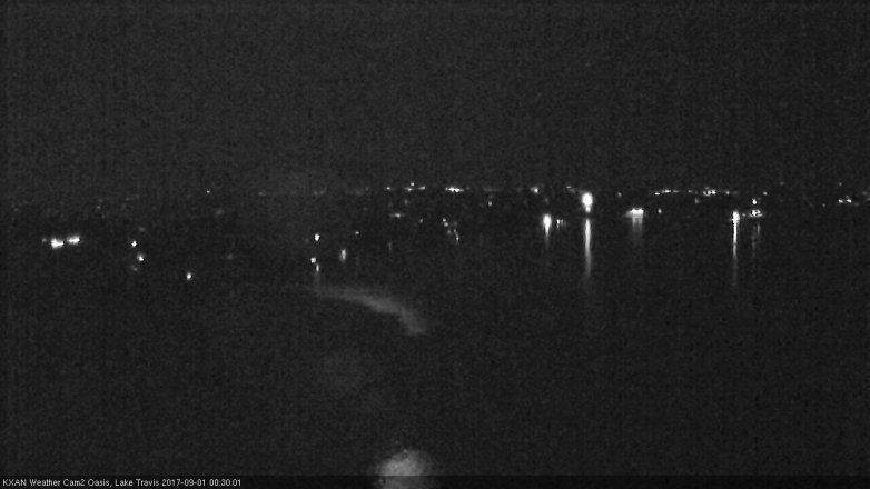 Lake Travis webcam, August 31, 2017 11:40 PM CT
