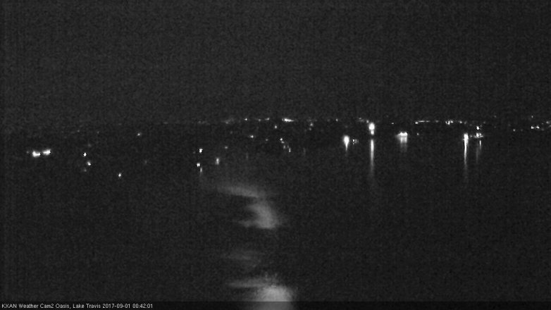 Lake Travis webcam, August 31, 2017 11:45 PM CT