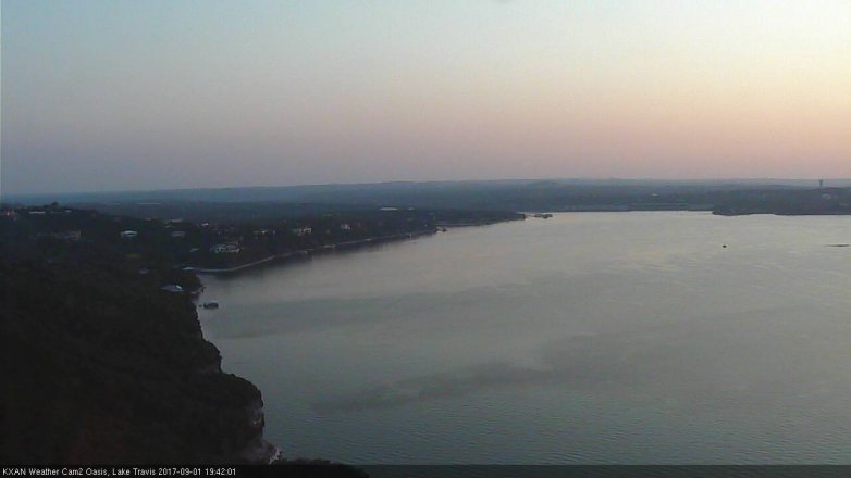 Lake Travis webcam, September 1, 2017 6:45 PM CT
