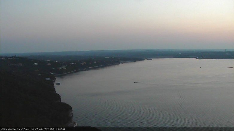 Lake Travis webcam, September 1, 2017 7:15 PM CT