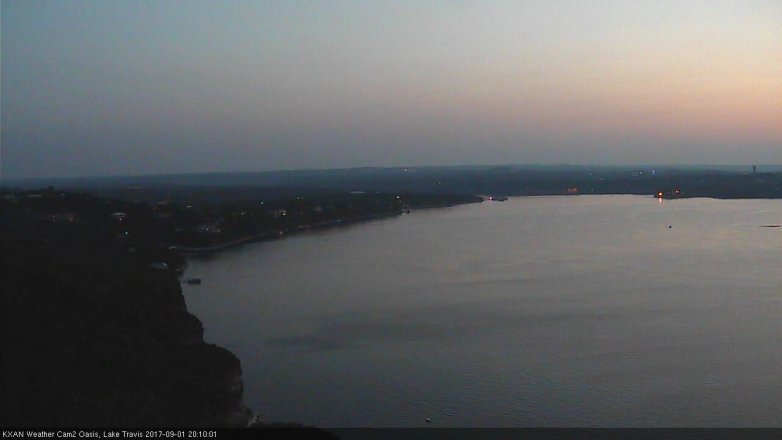 Lake Travis webcam, September 1, 2017 7:20 PM CT