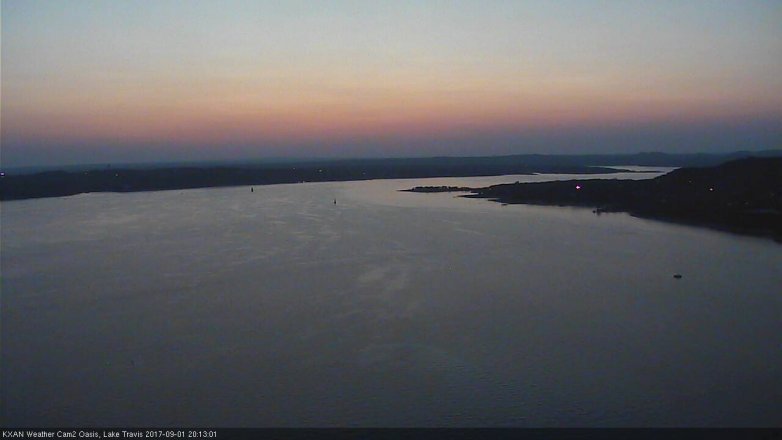 Lake Travis webcam, September 1, 2017 7:30 PM CT