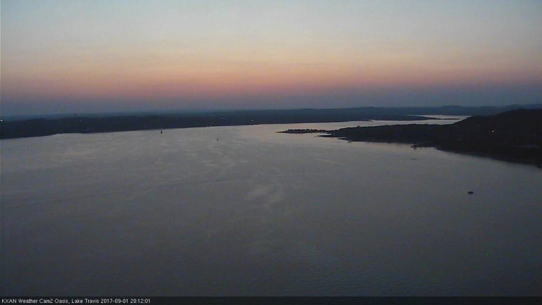 Lake Travis webcam, September 1, 2017 7:40 PM CT