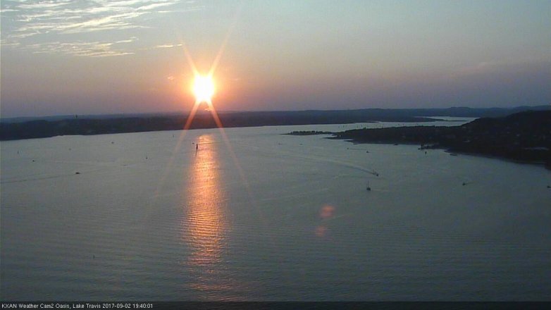 Lake Travis webcam, September 2, 2017 6:45 PM CT