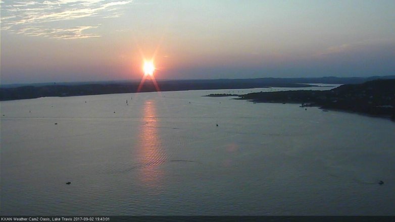 Lake Travis webcam, September 2, 2017 6:55 PM CT