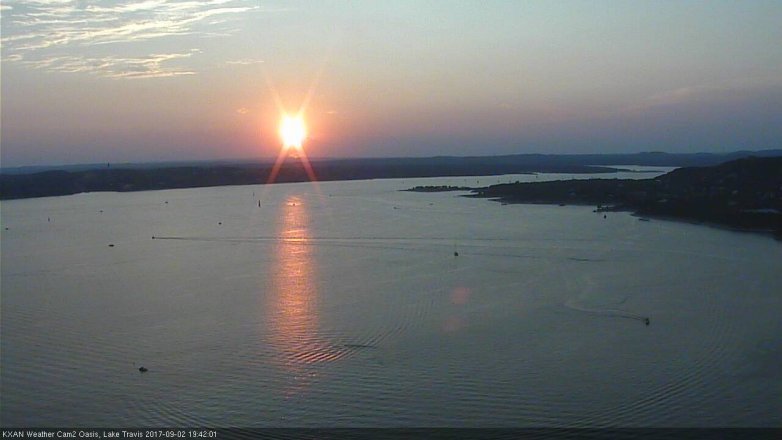 Lake Travis webcam, September 2, 2017 7:00 PM CT