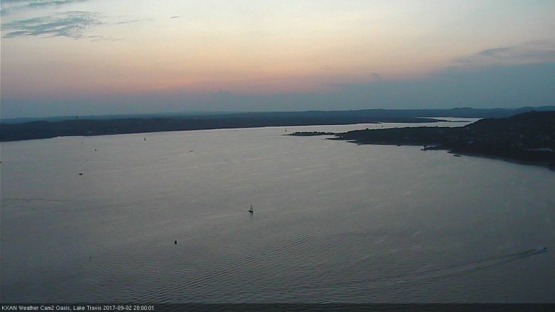 Lake Travis webcam, September 2, 2017 7:10 PM CT