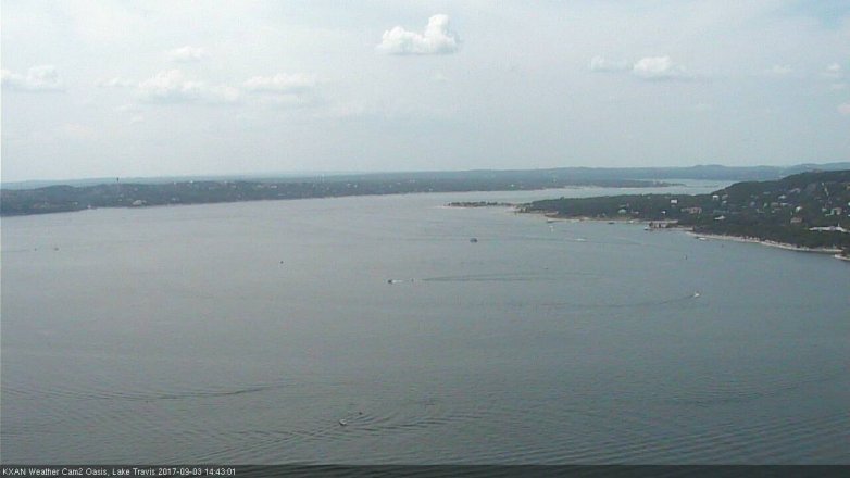 Lake Travis webcam, September 3, 2017 2:00 PM CT